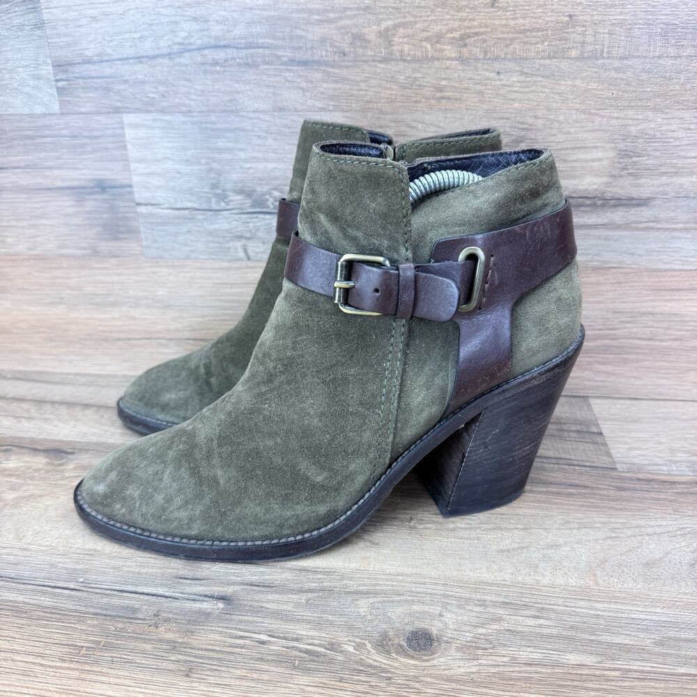 Aquatalia Olive and Brown Ankle Boots
